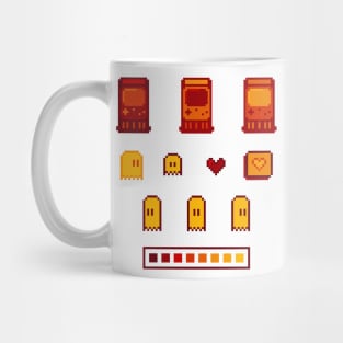 Retro Arcade Ghost Orange Mug